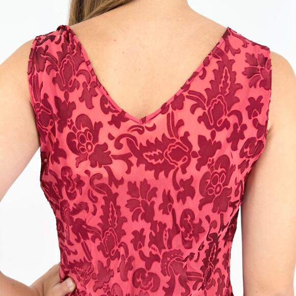 Vintage ECI NY Whimsigoth Fairy Grunge Silk Blend Velvet Burnout Cowl Dress 4 - Picture 7 of 16